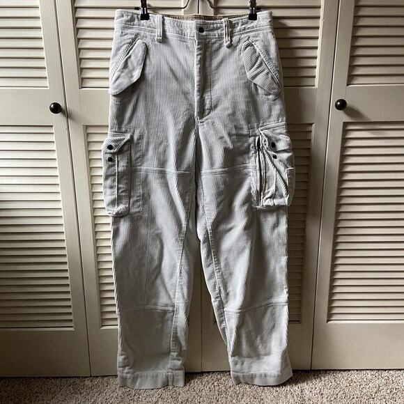 Vintage Polo Ralph Lauren Cargo Corduroy Pants White Vintage Polo Ralph Lauren Cargo Corduroy Pants White